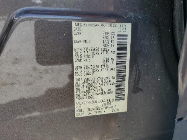 2016 NISSAN MURANO S - 5N1AZ2MH2GN104360