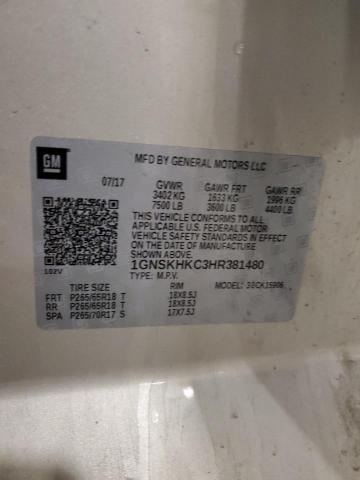 2017 CHEVROLET SUBURBAN K - 1GNSKHKC3HR381480