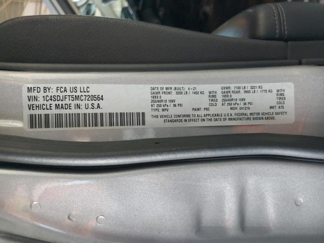 2021 DODGE DURANGO PU 1C4SDJFT5MC720564