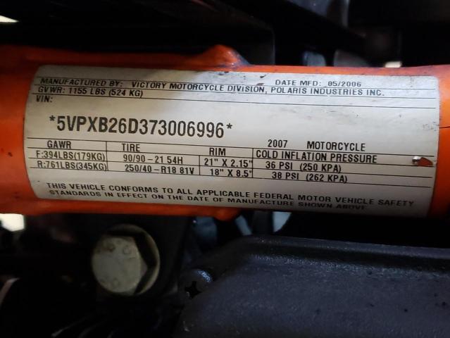 2007 VICTORY MOTORCYCLES VEGAS JACK - 5VPXB26D373006996