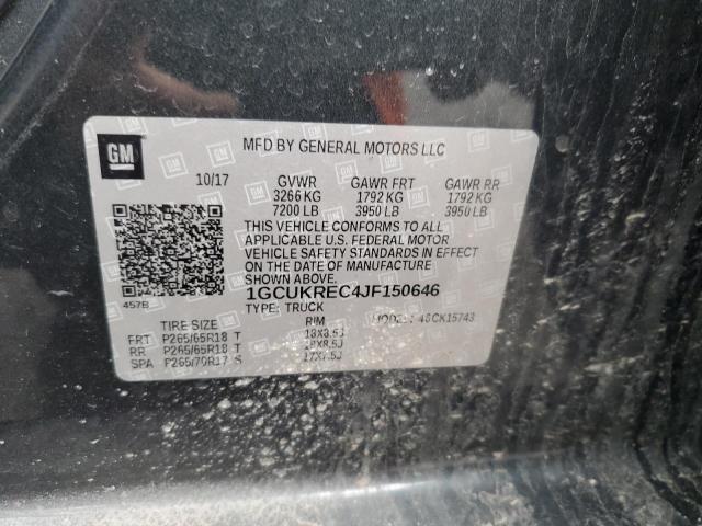 2018 CHEVROLET SILVERADO - 1GCUKREC4JF150646