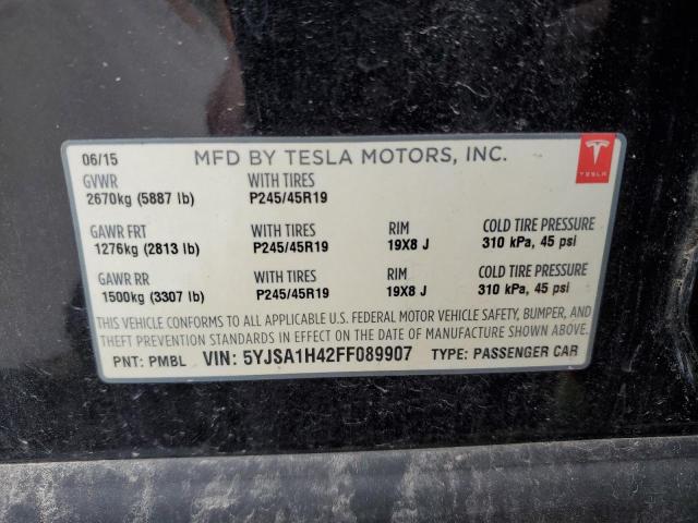 2015 TESLA MODEL S P8 5YJSA1H42FF089907