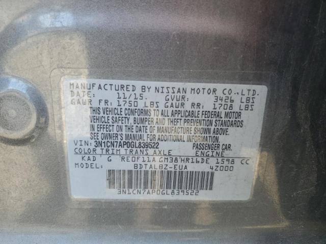 2016 NISSAN VERSA S - 3N1CN7AP0GL839522