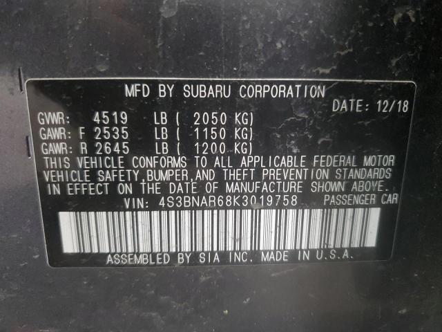 2019 SUBARU LEGACY SPO 4S3BNAR68K3019758
