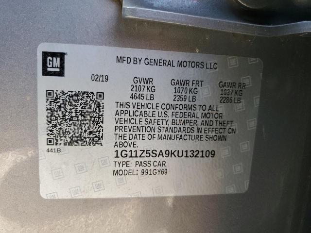 2019 CHEVROLET IMPALA LT - 1G11Z5SA9KU132109