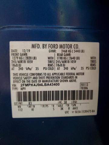 2020 FORD EDGE SEL - 2FMPK4J94LBA43400