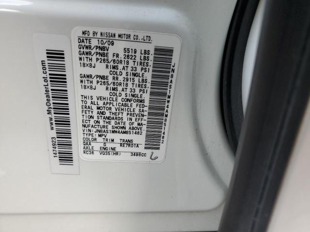 2010 INFINITI FX35 - JN8AS1MW4AM851462