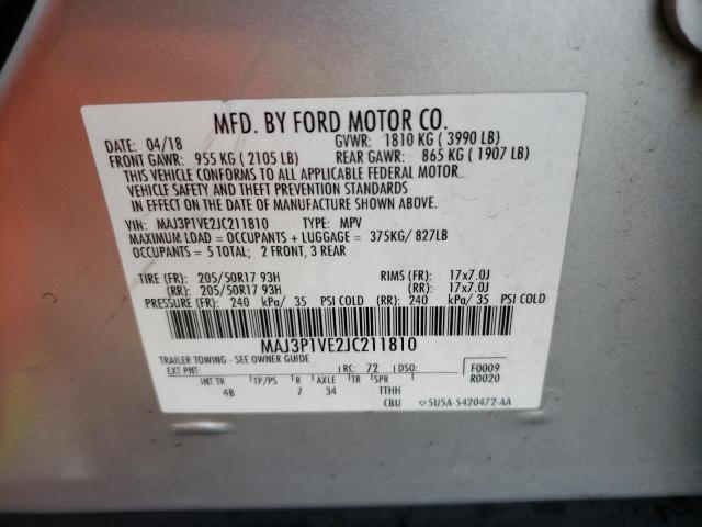 2018 FORD ECOSPORT T - MAJ3P1VE2JC211810