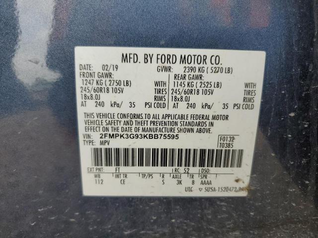 2019 FORD EDGE SE 2FMPK3G93KBB75595