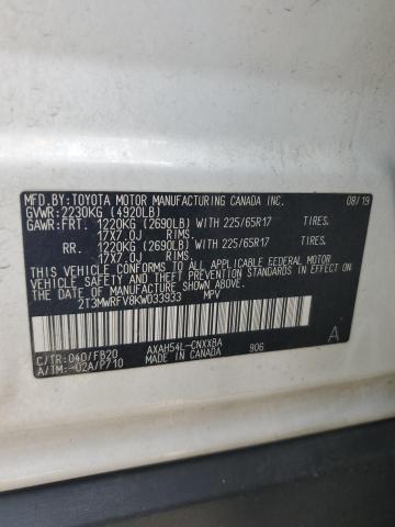 2019 TOYOTA RAV4 LE - 2T3MWRFV8KW033933