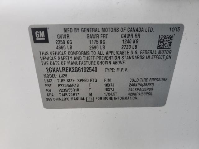 2016 GMC TERRAIN DE 2GKALREK2G6192540