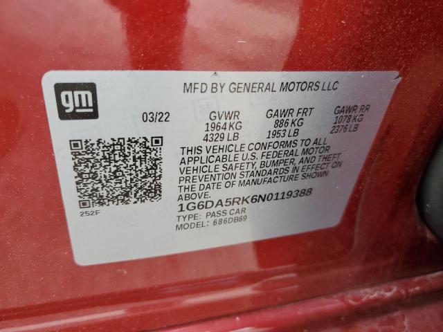 2022 CADILLAC CT4 LUXURY - 1G6DA5RK6N0119388