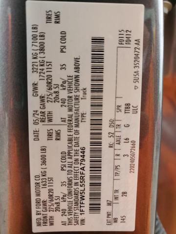 2024 FORD F150 LARIA - 1FTFW5L55RFA79446