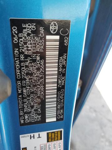 2020 TOYOTA PRIUS L JTDKARFU3L3125646