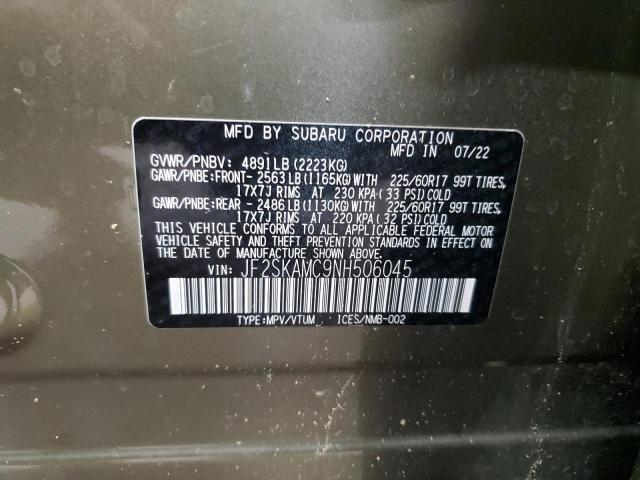 2022 SUBARU FORESTER W JF2SKAMC9NH506045
