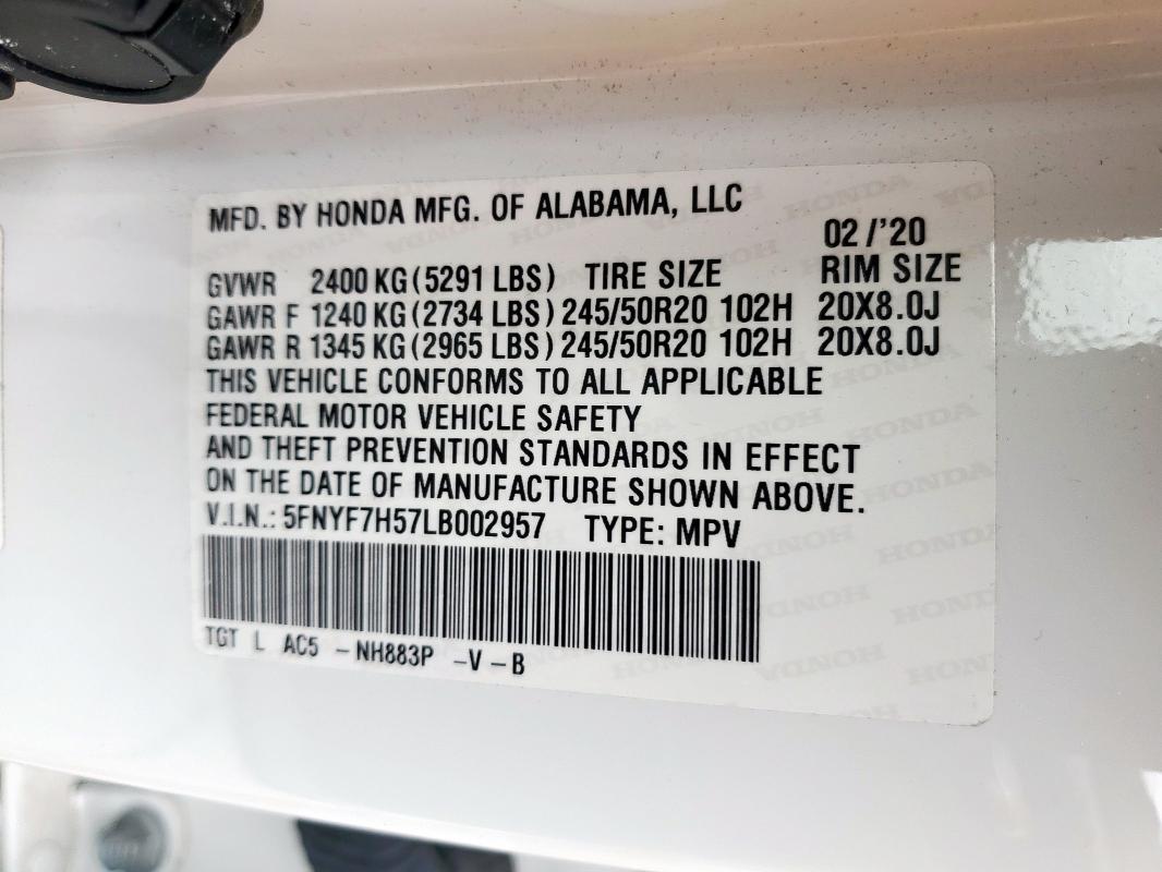 2020 HONDA PASSPORT E - 5FNYF7H57LB002957