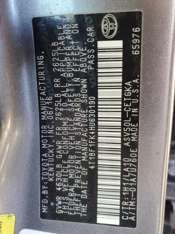 2017 TOYOTA CAMRY LE - 4T1BF1FK4HU630190