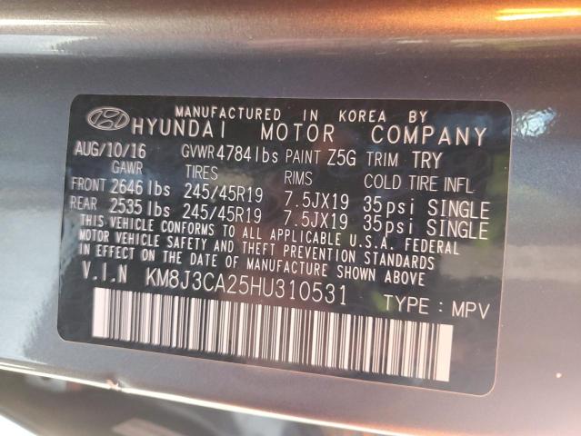 2017 HYUNDAI TUCSON LIM - KM8J3CA25HU310531