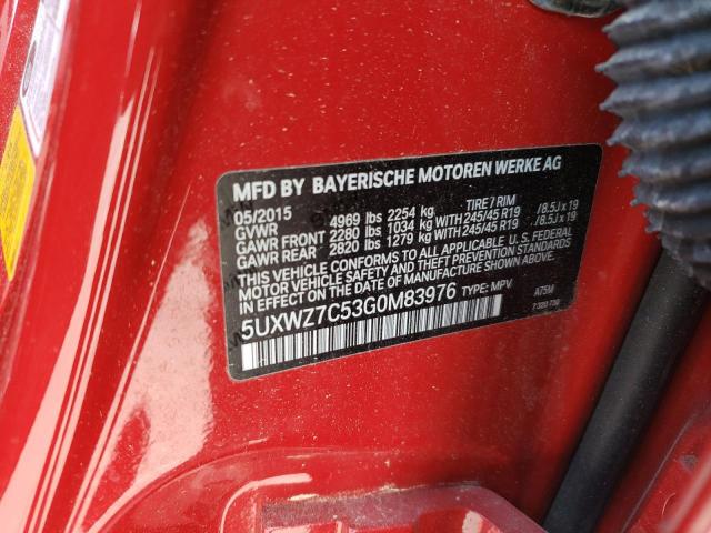 2016 BMW X3 SDRIVE2 5UXWZ7C53G0M83976
