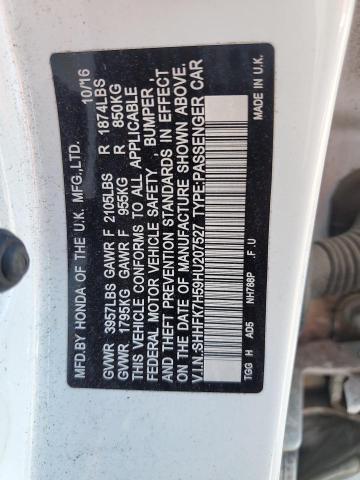 2017 HONDA CIVIC EX - SHHFK7H59HU207527