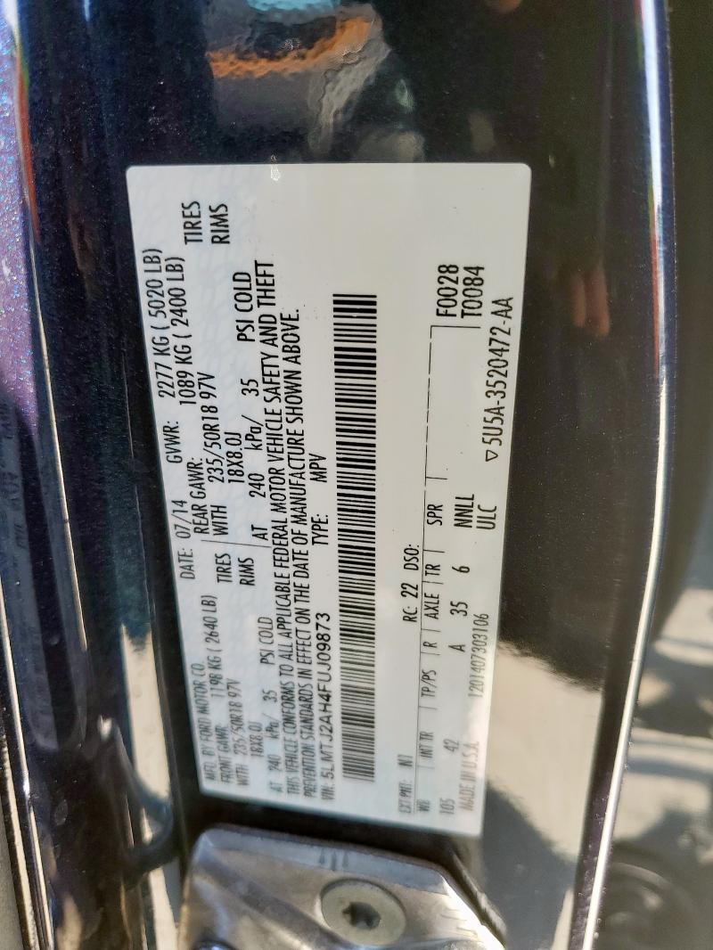 2015 LINCOLN MKC 5LMTJ2AH4FUJ09873