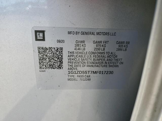 2021 CHEVROLET MALIBU LT - 1G1ZD5ST7MF017230