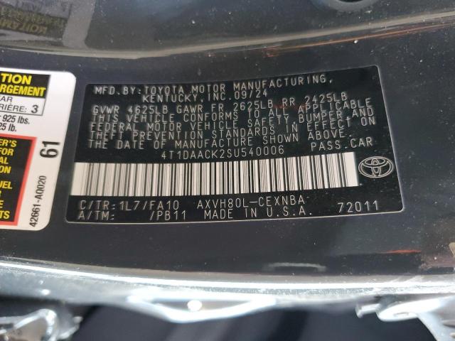 2025 TOYOTA CAMRY XSE - 4T1DAACK2SU540006
