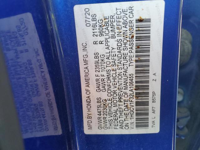 2020 HONDA ACCORD SPO 1HGCV1F32LA106455