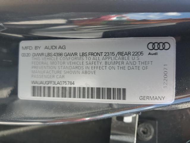 2020 AUDI A3 PREMIUM - WAUAUGFF3LA075784