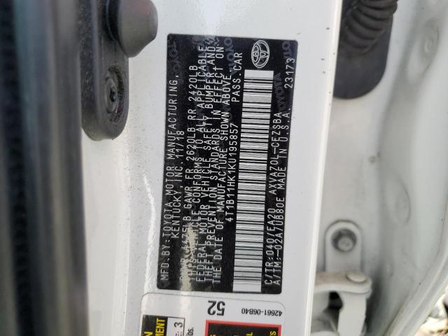 2019 TOYOTA CAMRY L - 4T1B11HK1KU195857