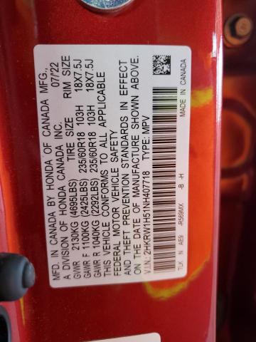 2022 HONDA CR-V EX - 2HKRW1H51NH407718