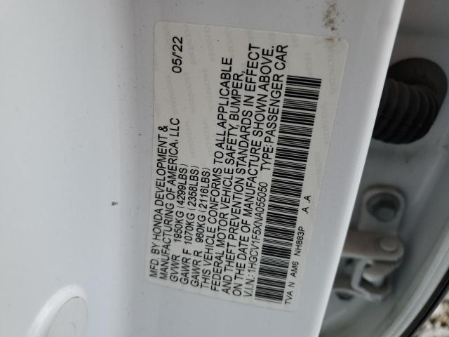 2022 HONDA ACCORD EXL - 1HGCV1F5XNA055050