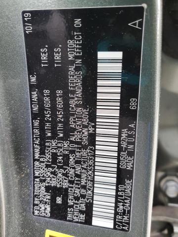2019 TOYOTA HIGHLANDER - 5TDKZRFH2KS363173