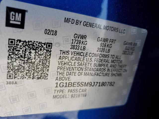 2018 CHEVROLET CRUZE LT - 1G1BE5SM9J7180782