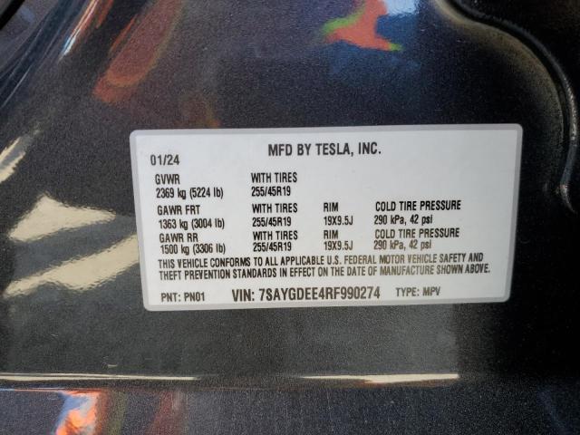2024 TESLA MODEL Y - 7SAYGDEE4RF990274