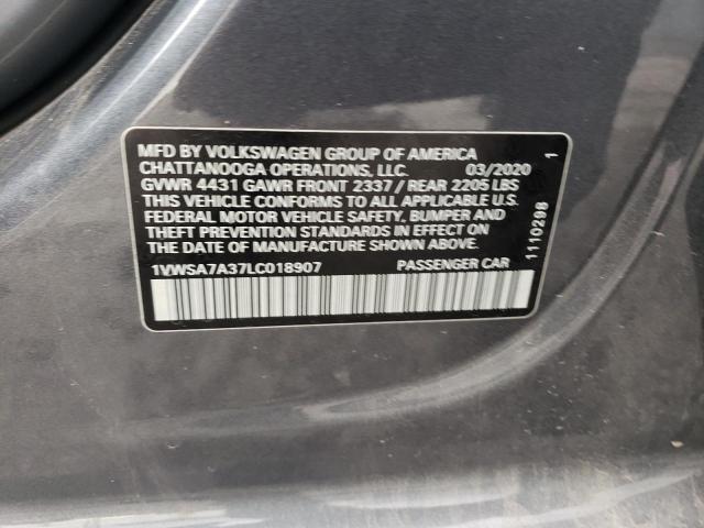 2020 VOLKSWAGEN PASSAT SE 1VWSA7A37LC018907