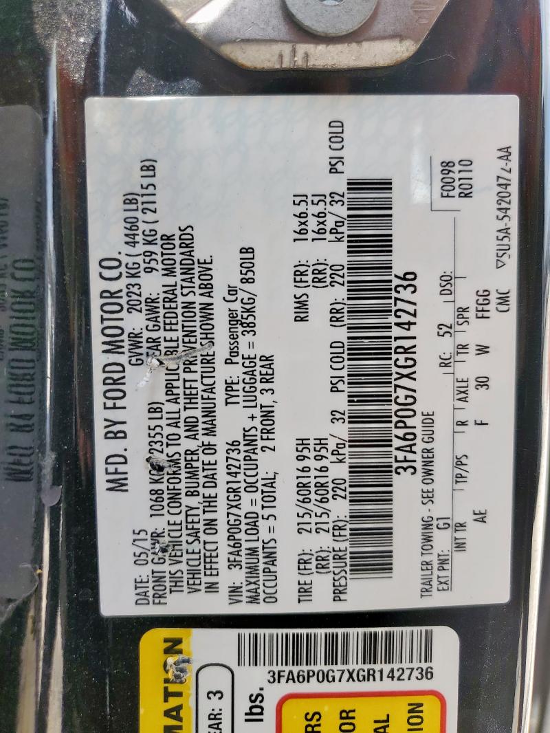 2016 FORD FUSION S - 3FA6P0G7XGR142736