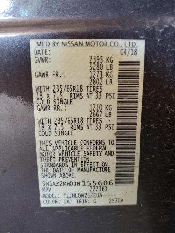 2018 NISSAN MURANO S - 5N1AZ2MH0JN155606