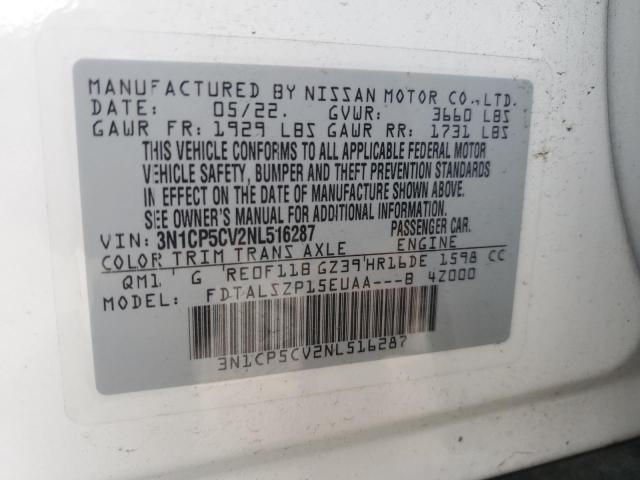 2022 NISSAN KICKS SV 3N1CP5CV2NL516287