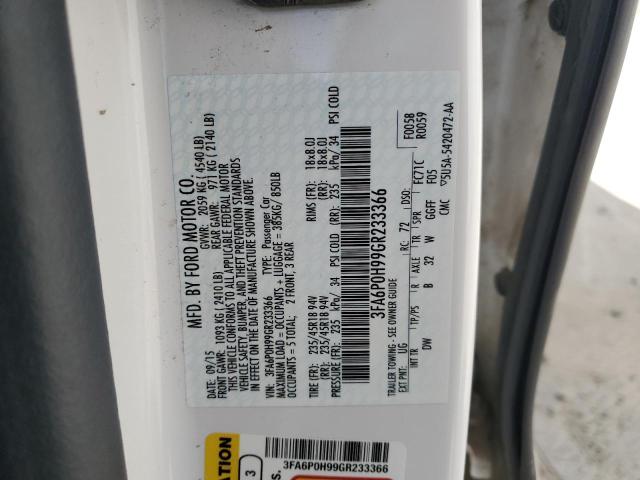 2016 FORD FUSION SE - 3FA6P0H99GR233366