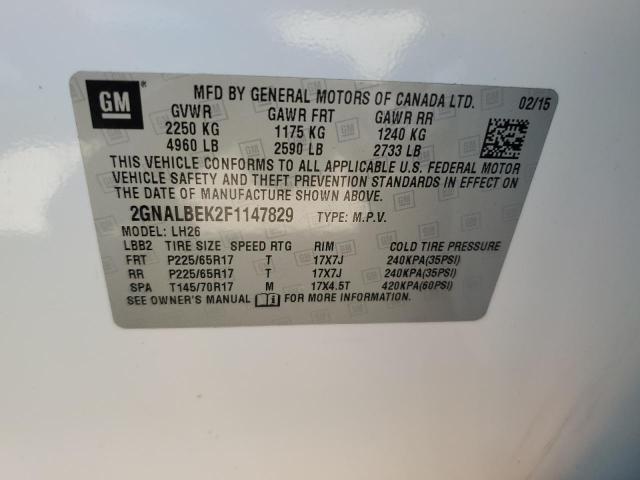 2015 CHEVROLET EQUINOX LT - 2GNALBEK2F1147829