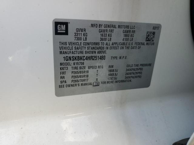 2017 CHEVROLET TAHOE K150 - 1GNSKBKC4HR251480