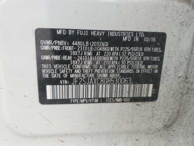 2016 SUBARU FORESTER 2 - JF2SJAXC8GH530063