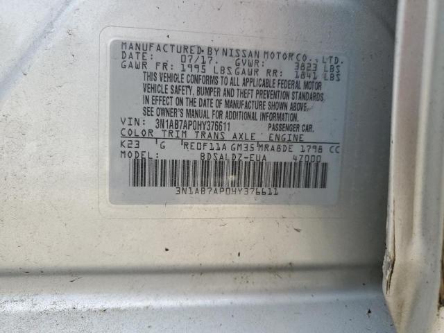 2017 NISSAN SENTRA S 3N1AB7AP0HY376611