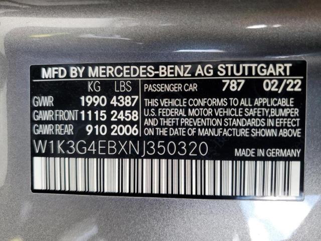 2022 MERCEDES-BENZ A 220 W1K3G4EBXNJ350320