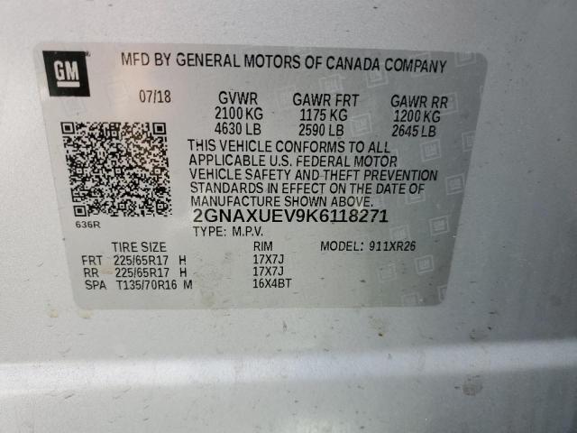 2019 CHEVROLET EQUINOX LT 2GNAXUEV9K6118271