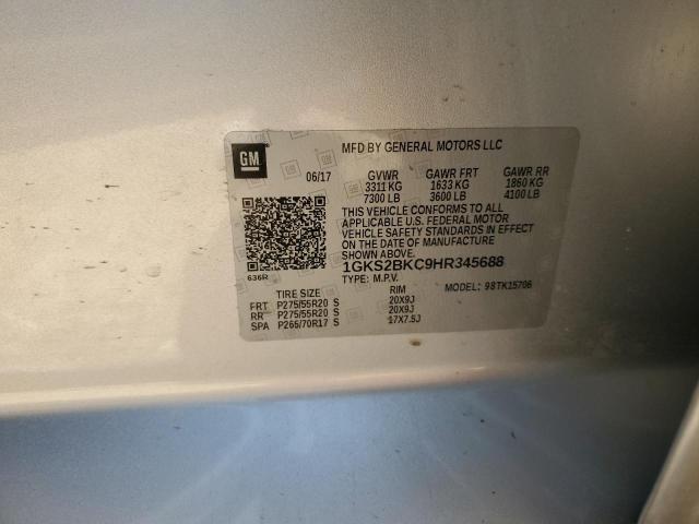 2017 GMC YUKON SLT 1GKS2BKC9HR345688