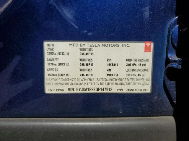 2016 TESLA MODEL S - 5YJSA1E28GF147913