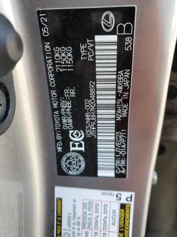 2021 LEXUS UX 250H JTHP9JBH7M2048892