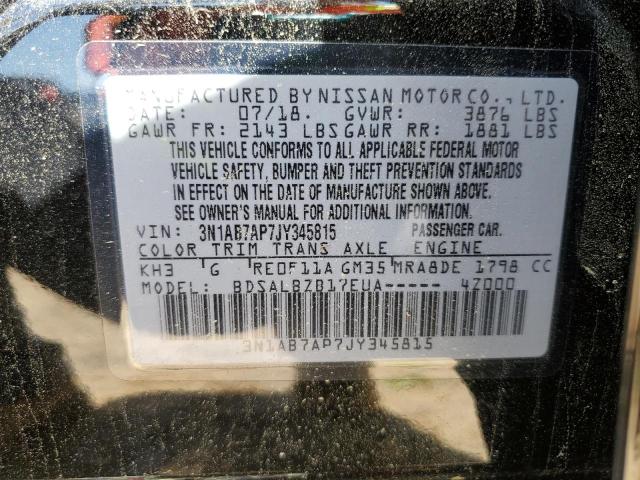 2018 NISSAN SENTRA S - 3N1AB7AP7JY345815